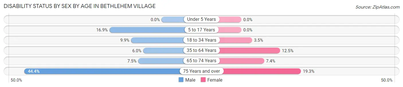 Disability Status by Sex by Age in Bethlehem Village