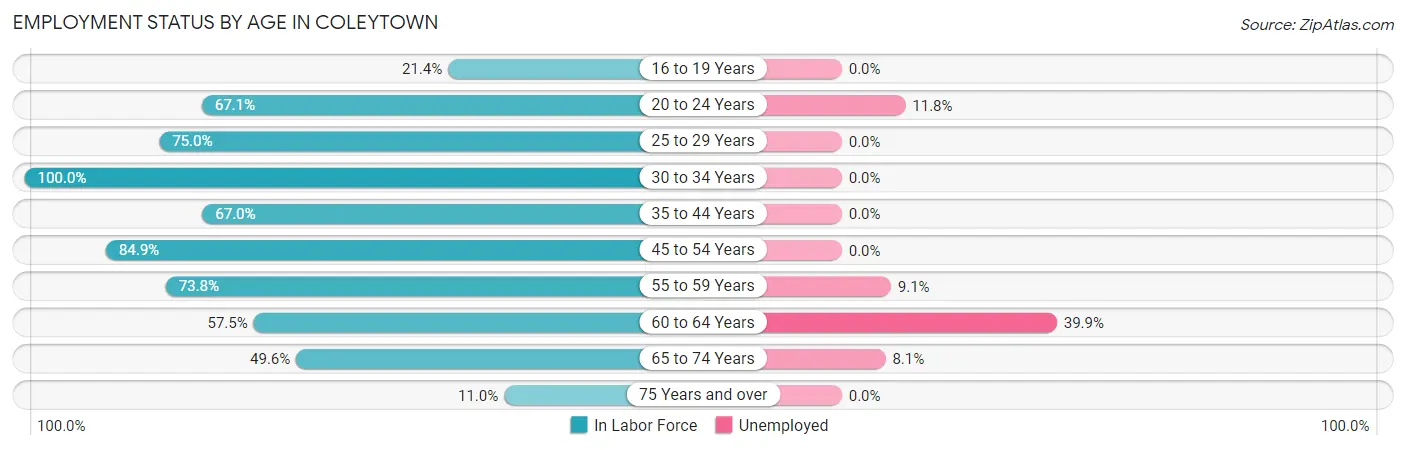 Employment Status by Age in Coleytown