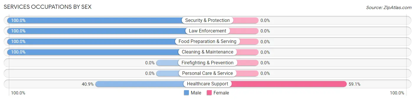 Services Occupations by Sex in Coventry Lake