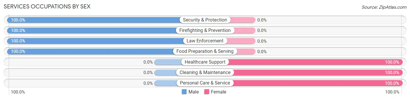 Services Occupations by Sex in Guilford Center
