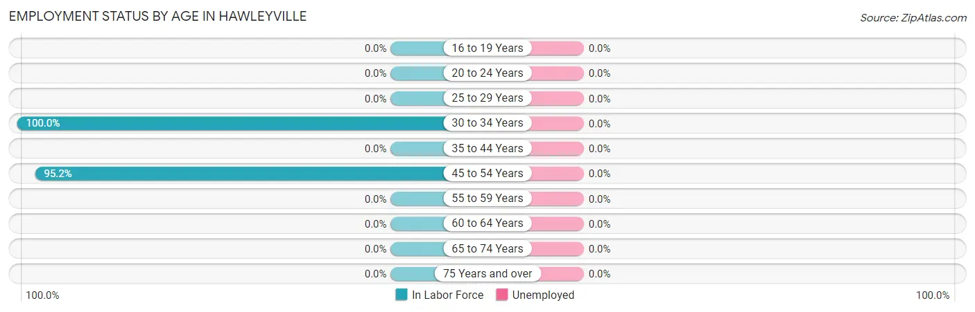 Employment Status by Age in Hawleyville
