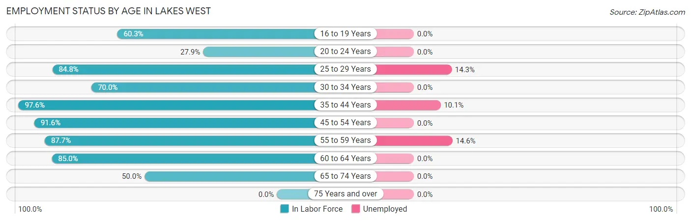 Employment Status by Age in Lakes West