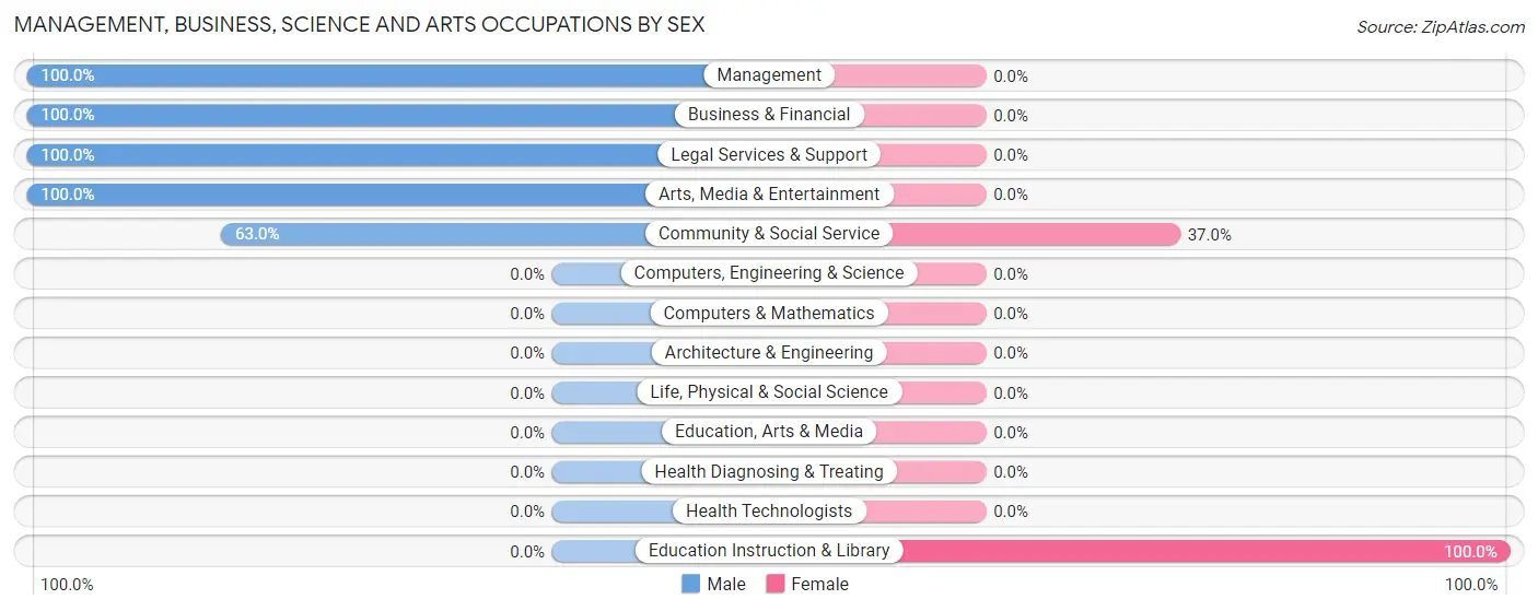 Management, Business, Science and Arts Occupations by Sex in Mamanasco Lake