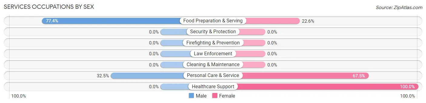 Services Occupations by Sex in Noroton