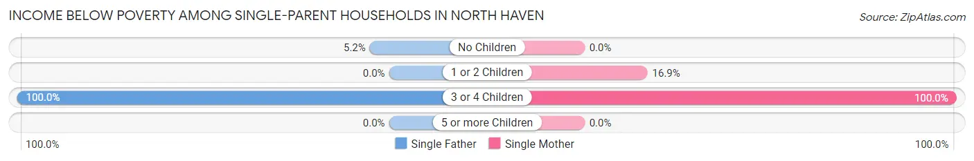Income Below Poverty Among Single-Parent Households in North Haven