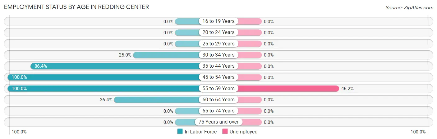 Employment Status by Age in Redding Center
