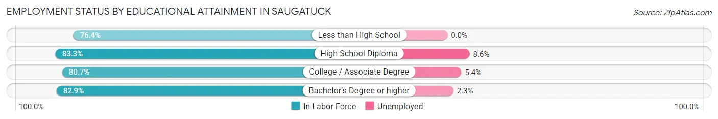 Employment Status by Educational Attainment in Saugatuck