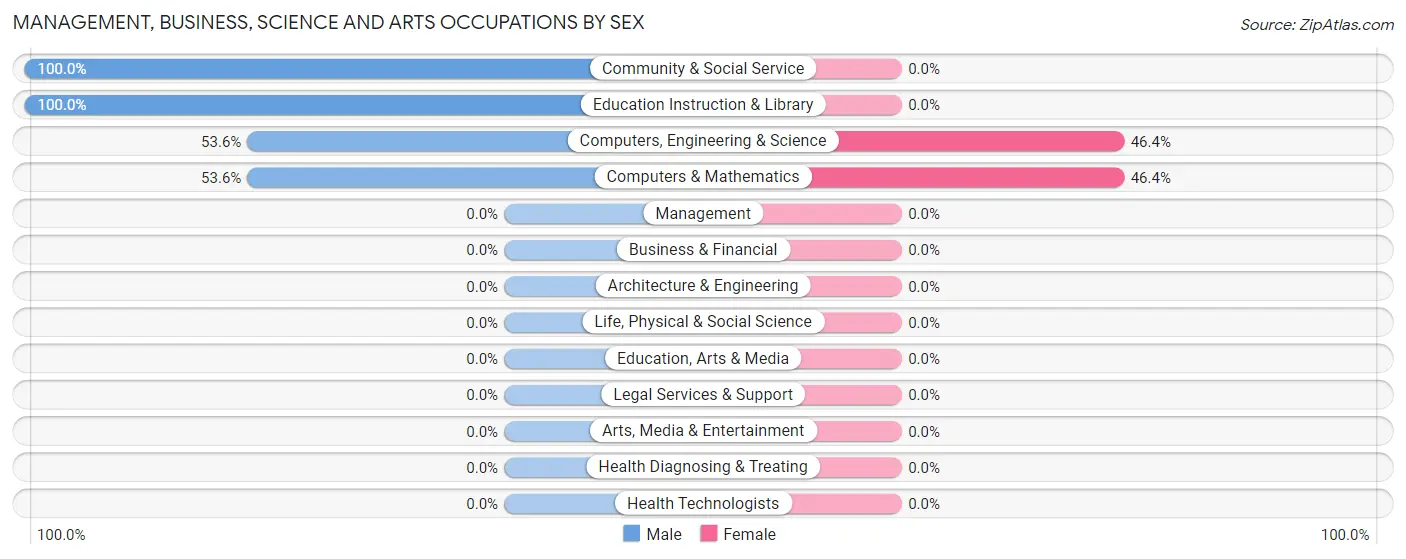 Management, Business, Science and Arts Occupations by Sex in Topstone