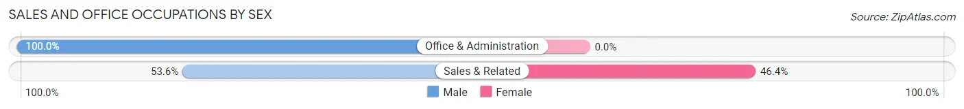 Sales and Office Occupations by Sex in West Mountain