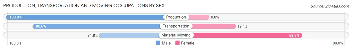 Production, Transportation and Moving Occupations by Sex in Delaware City