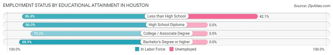 Employment Status by Educational Attainment in Houston