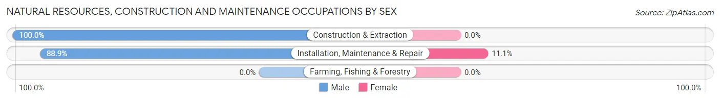 Natural Resources, Construction and Maintenance Occupations by Sex in Milton
