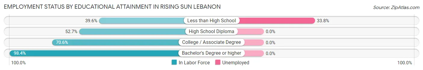 Employment Status by Educational Attainment in Rising Sun Lebanon
