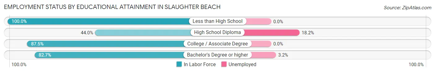 Employment Status by Educational Attainment in Slaughter Beach