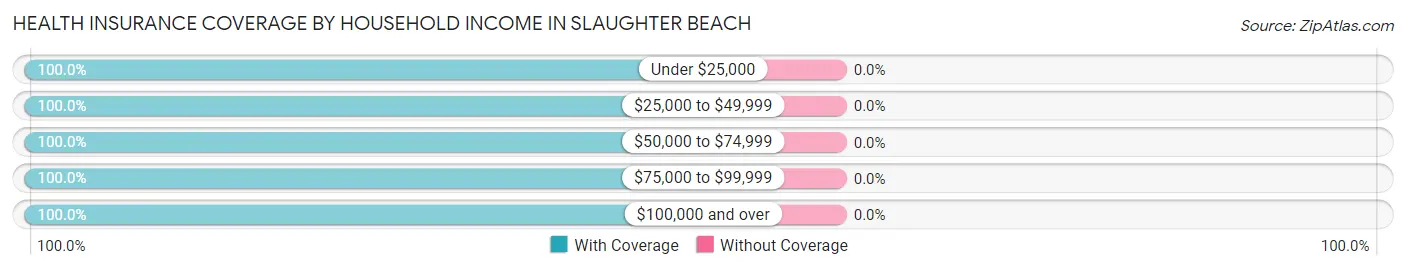 Health Insurance Coverage by Household Income in Slaughter Beach