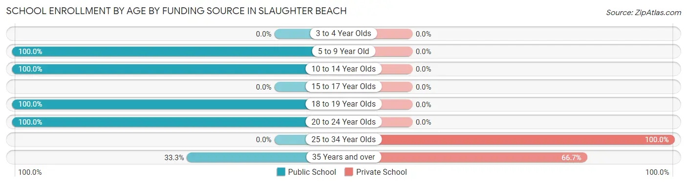 School Enrollment by Age by Funding Source in Slaughter Beach