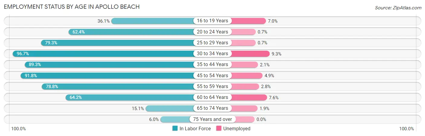 Employment Status by Age in Apollo Beach
