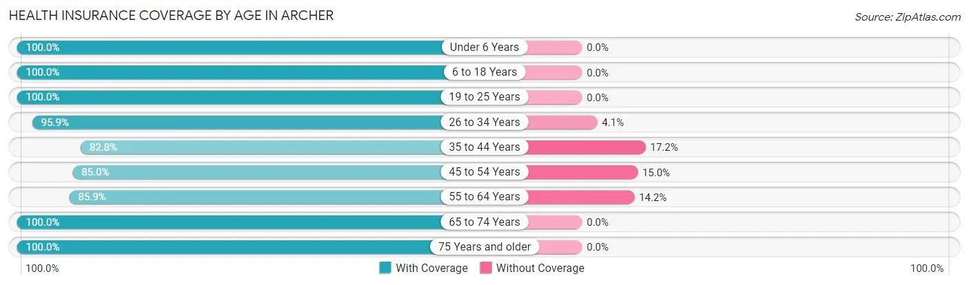 Health Insurance Coverage by Age in Archer