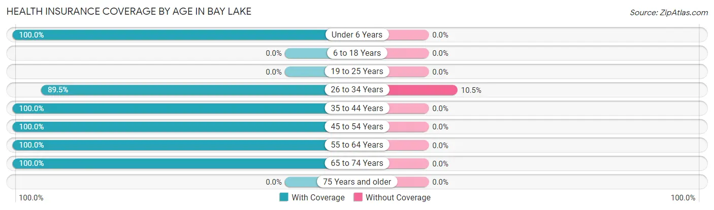Health Insurance Coverage by Age in Bay Lake