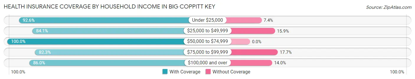 Health Insurance Coverage by Household Income in Big Coppitt Key