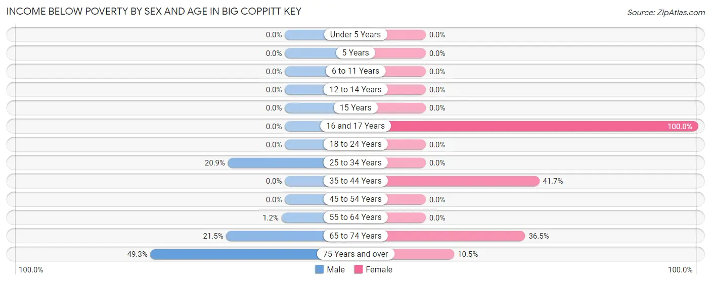 Income Below Poverty by Sex and Age in Big Coppitt Key