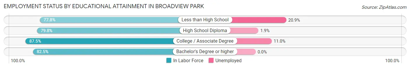 Employment Status by Educational Attainment in Broadview Park
