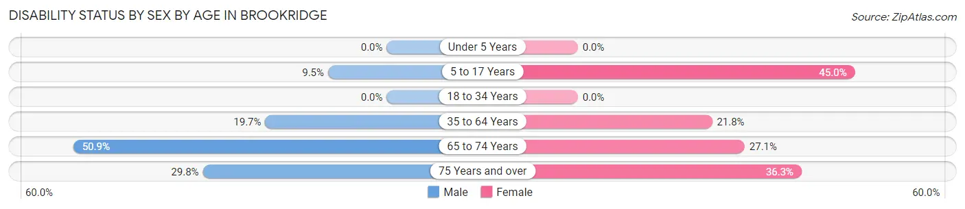 Disability Status by Sex by Age in Brookridge