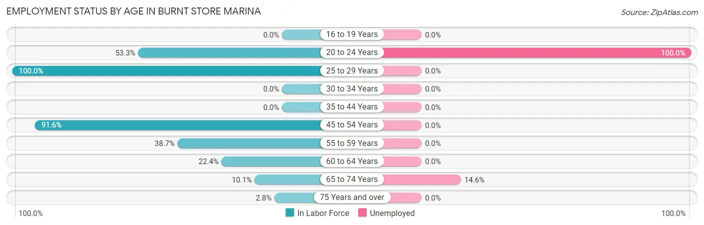 Employment Status by Age in Burnt Store Marina