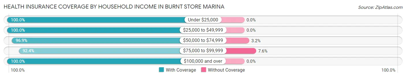 Health Insurance Coverage by Household Income in Burnt Store Marina