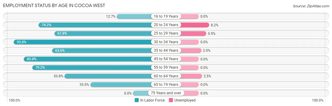 Employment Status by Age in Cocoa West