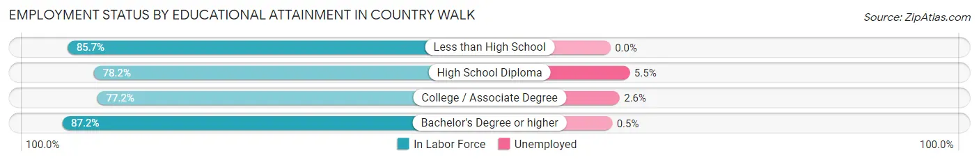 Employment Status by Educational Attainment in Country Walk