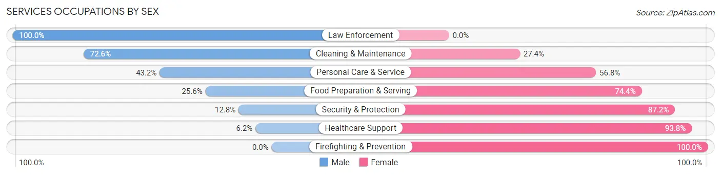 Services Occupations by Sex in Dade City