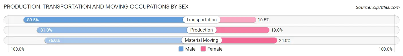 Production, Transportation and Moving Occupations by Sex in Deltona