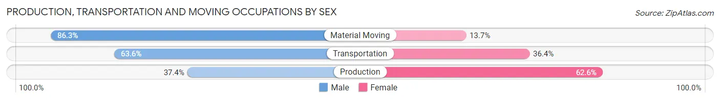 Production, Transportation and Moving Occupations by Sex in Estero