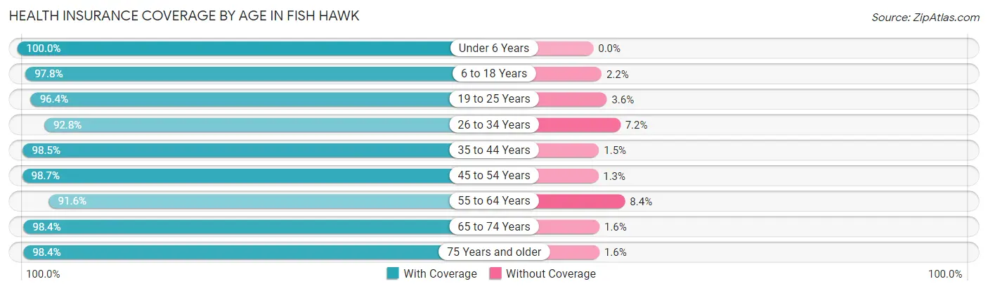 Health Insurance Coverage by Age in Fish Hawk