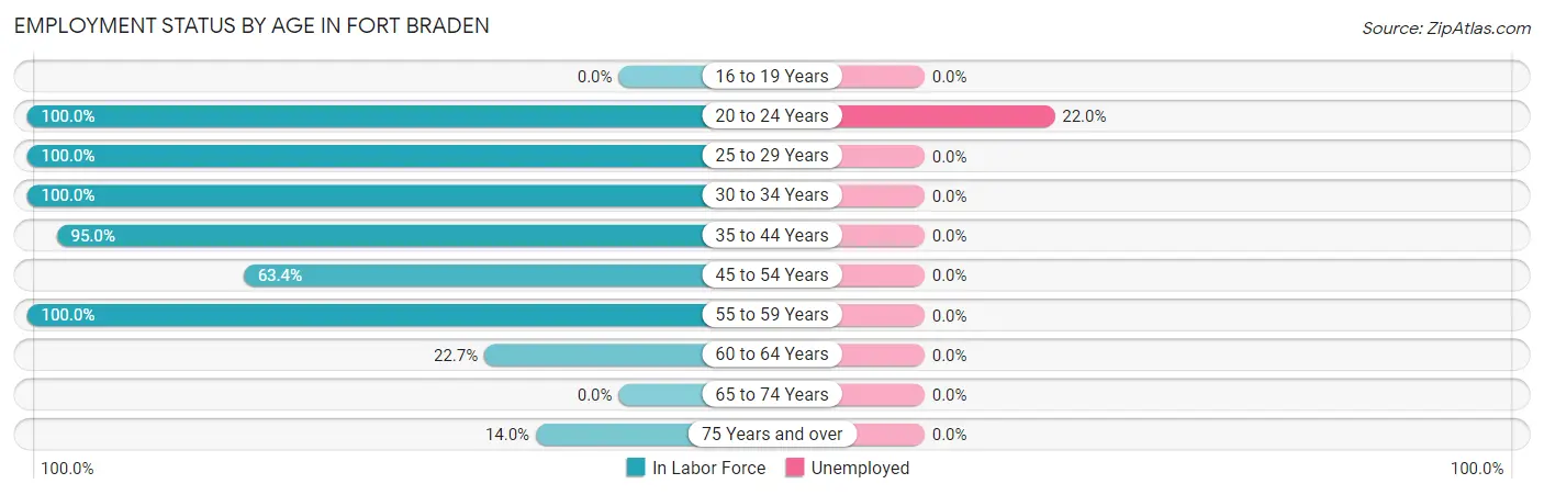 Employment Status by Age in Fort Braden