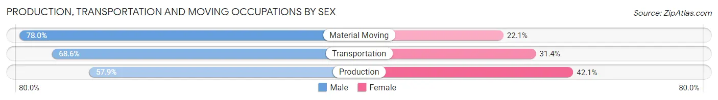 Production, Transportation and Moving Occupations by Sex in Fort Pierce