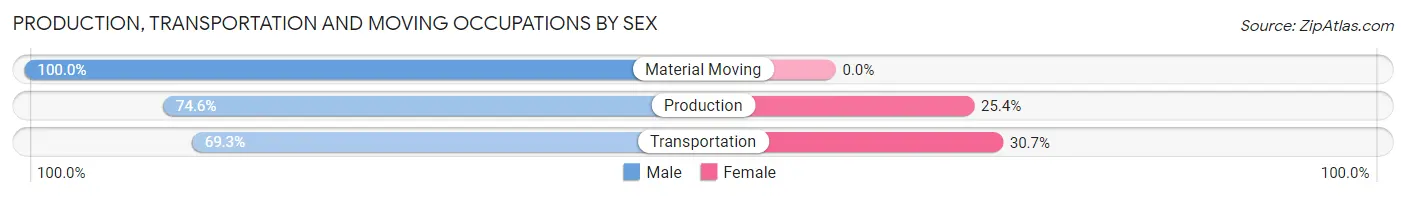 Production, Transportation and Moving Occupations by Sex in Fruitville