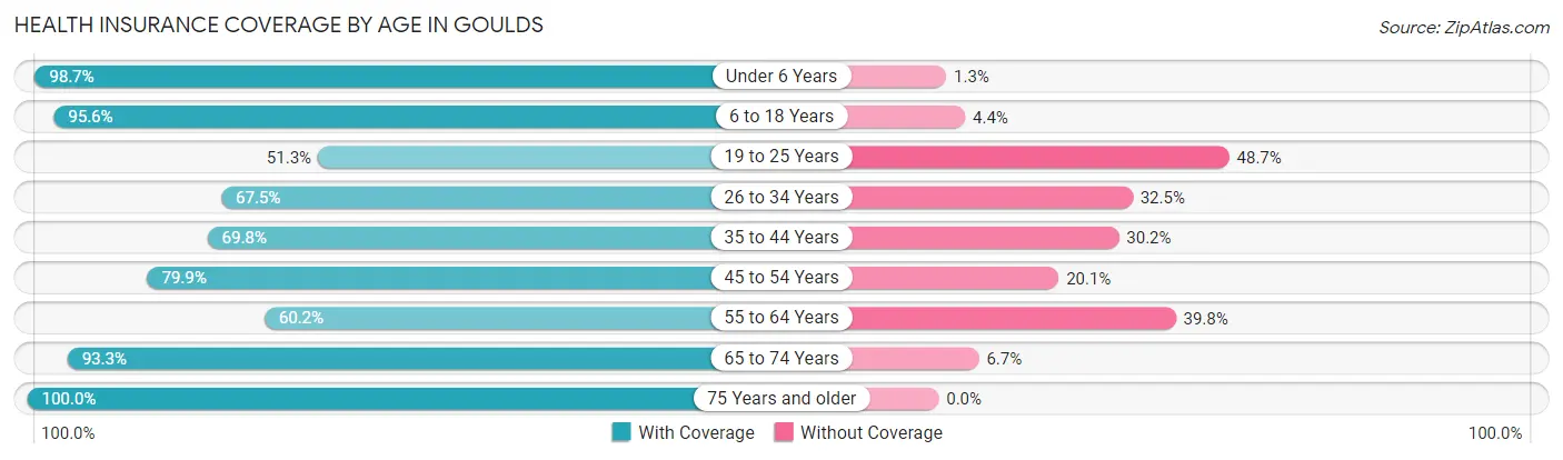 Health Insurance Coverage by Age in Goulds