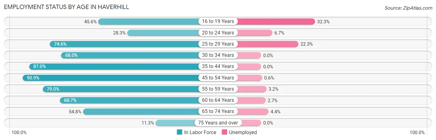 Employment Status by Age in Haverhill