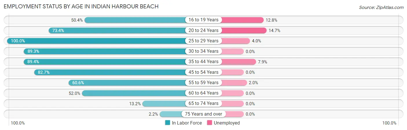 Employment Status by Age in Indian Harbour Beach