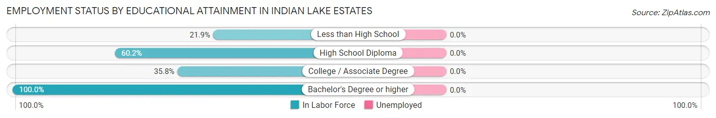 Employment Status by Educational Attainment in Indian Lake Estates