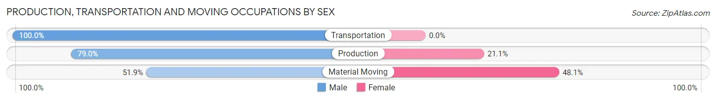 Production, Transportation and Moving Occupations by Sex in Indian River Estates