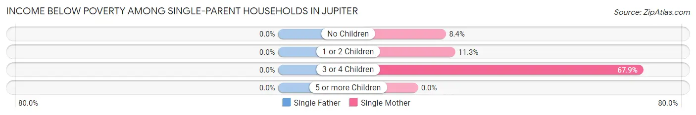 Income Below Poverty Among Single-Parent Households in Jupiter