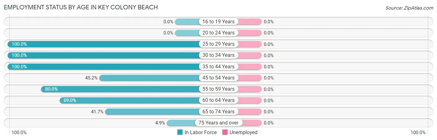 Employment Status by Age in Key Colony Beach
