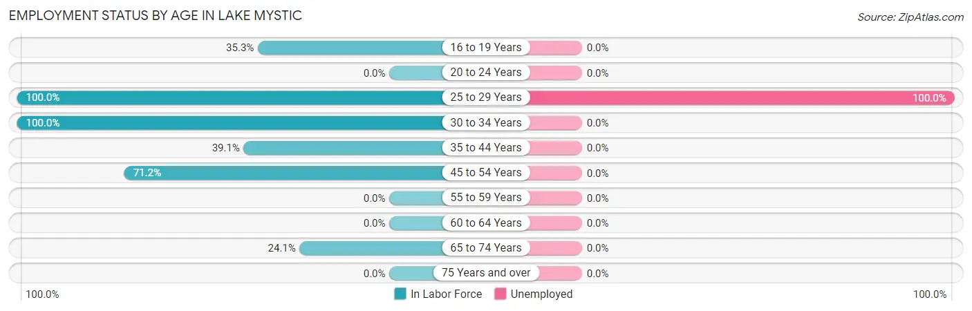 Employment Status by Age in Lake Mystic