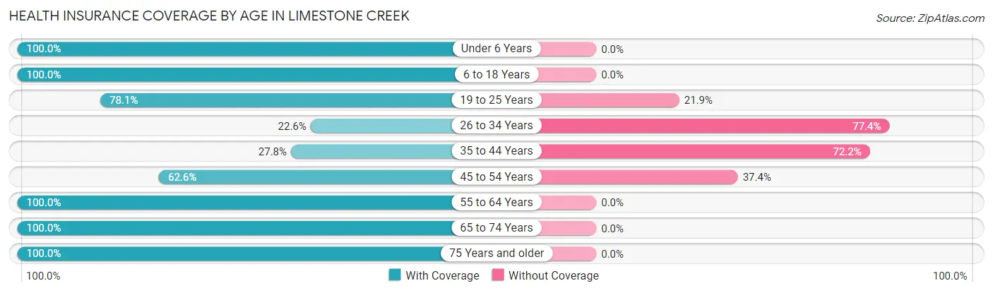 Health Insurance Coverage by Age in Limestone Creek