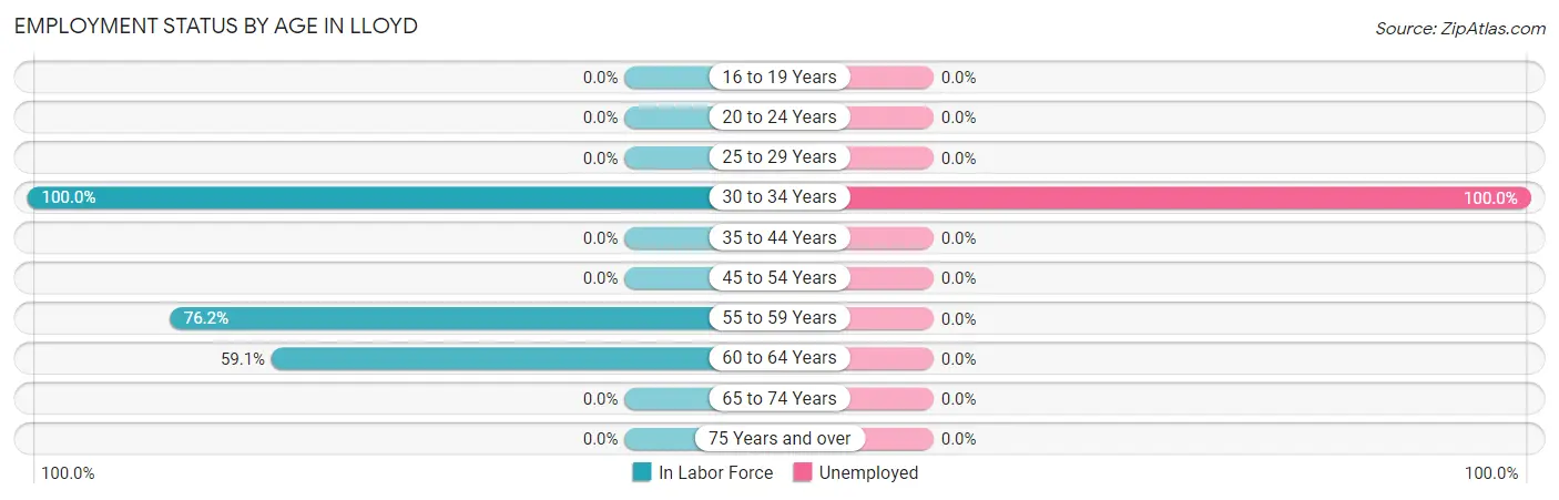 Employment Status by Age in Lloyd