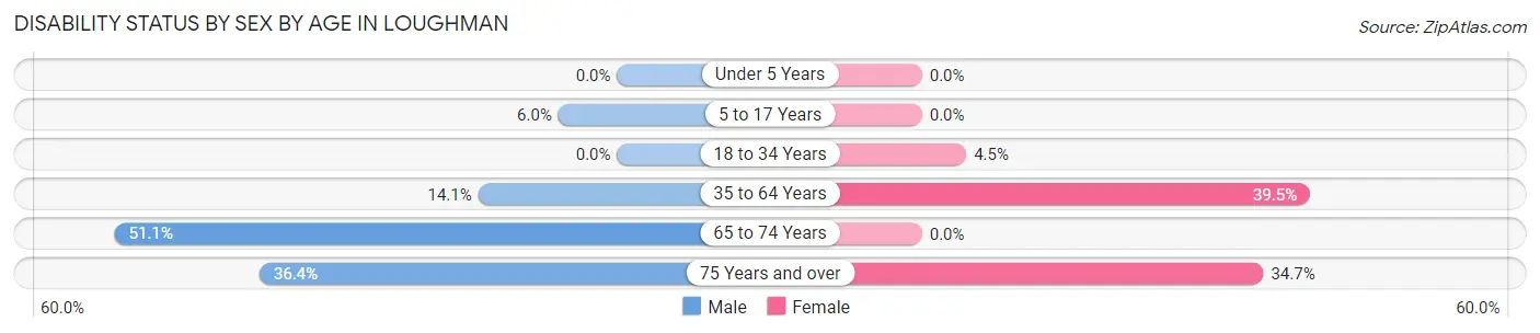 Disability Status by Sex by Age in Loughman