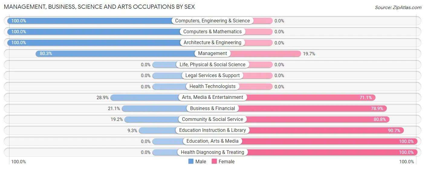 Management, Business, Science and Arts Occupations by Sex in Loughman